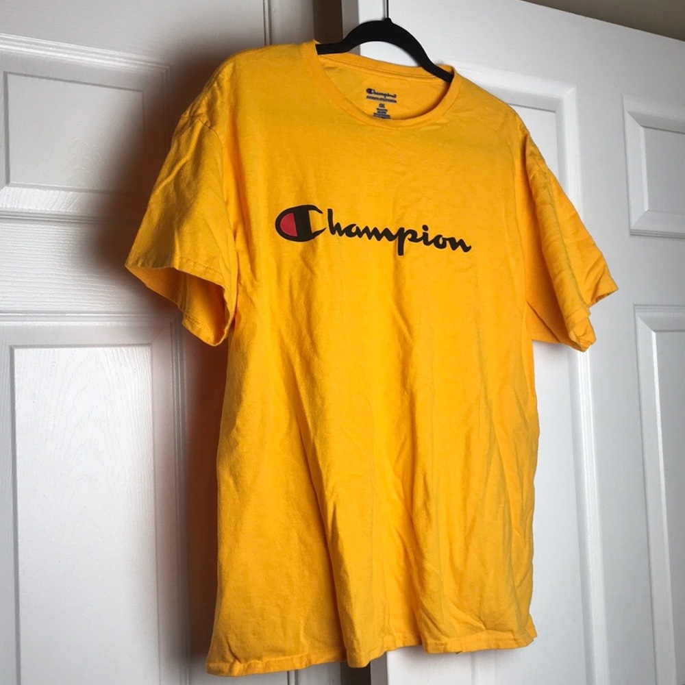 Champion Script Flock Gold Mens T-Shirt